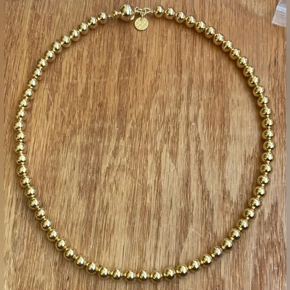 TALBOTS Set: Gold Tone, Beaded Choker & Matching Stretch Bracelet - Picture 2 of 6